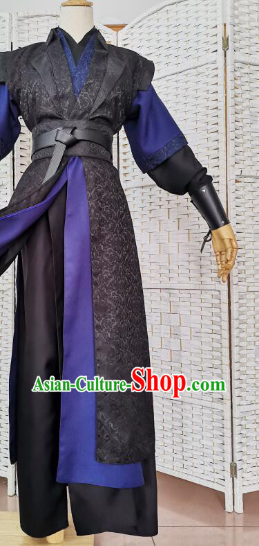 China Young Hero Costume Ancient Swordsman Clothing Sha Po Lang Gu Yun Garments