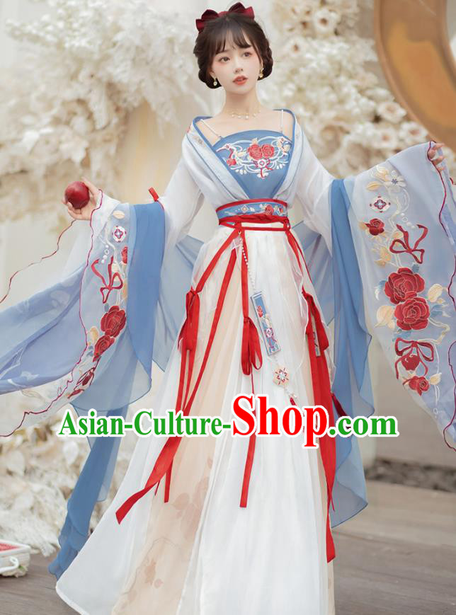 China Ancient Fairy Garment Costumes Hanfu Ruqun Clothing Southern and Northern Dynasties Princess Dresses