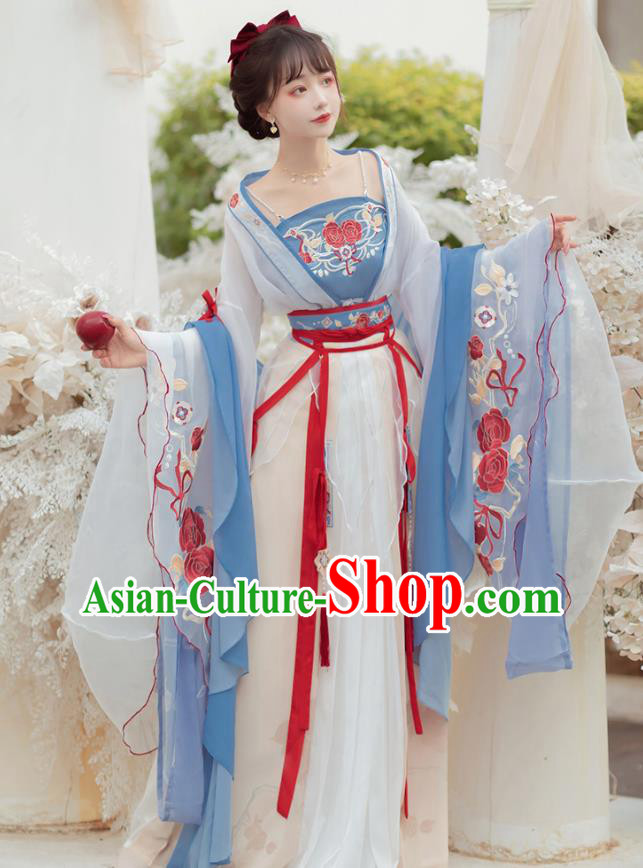 China Ancient Fairy Garment Costumes Hanfu Ruqun Clothing Southern and Northern Dynasties Princess Dresses