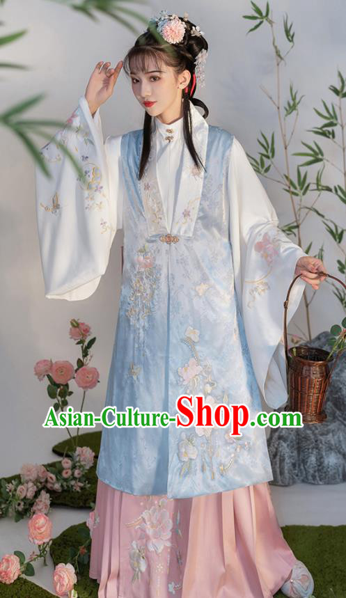 China Ancient Noble Lady Garment Costumes Hanfu Embroidered Clothing Ming Dynasty Princess Dresses