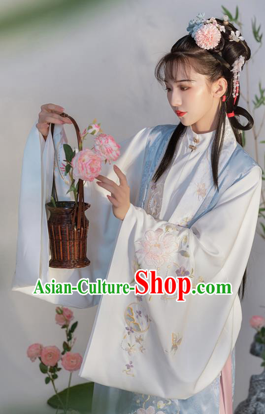 China Ancient Noble Lady Garment Costumes Hanfu Embroidered Clothing Ming Dynasty Princess Dresses