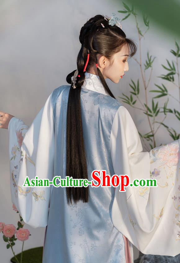 China Ancient Noble Lady Garment Costumes Hanfu Embroidered Clothing Ming Dynasty Princess Dresses