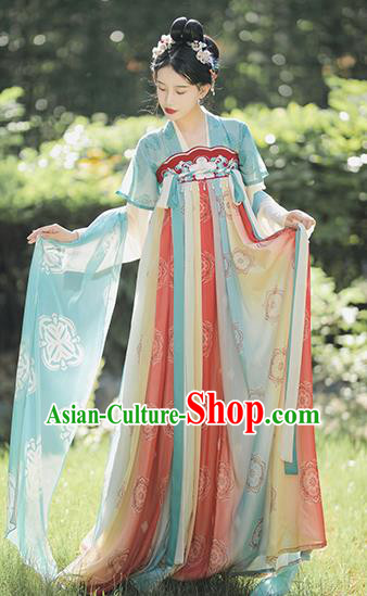 China Ancient Palace Lady Garment Costumes Hanfu Ruqun Clothing Tang Dynasty Royal Princess Dresses