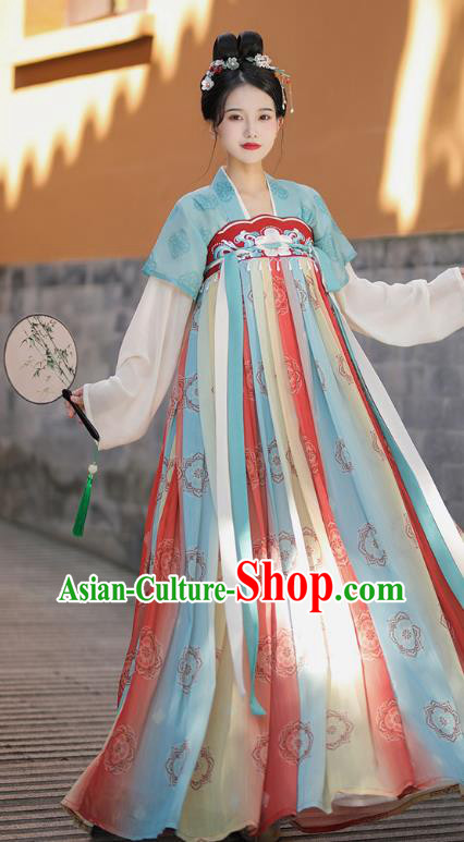 China Ancient Palace Lady Garment Costumes Hanfu Ruqun Clothing Tang Dynasty Royal Princess Dresses
