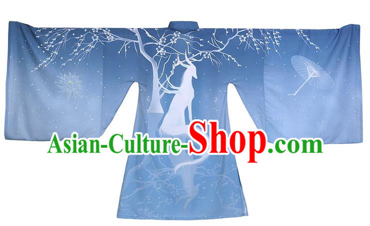 China Jin Dynasty Young Hero Clothing Ancient Swordsman Garment Costumes Blue Hanfu