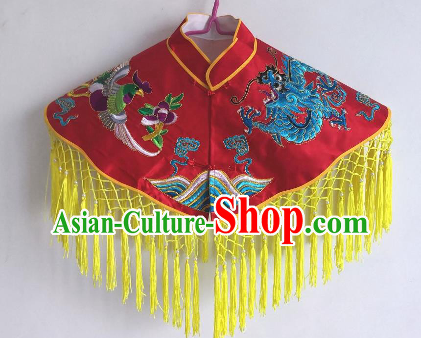 China Fiesta Parade Master Embroidered Costume Folk Dance God Clothing Immortal Red Cappa