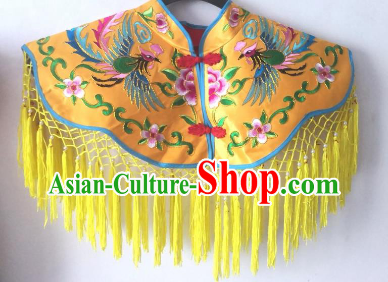 Chinese Witchcraft Performance Yellow Cappa Folk Dance Embroidered Tippet Sacrifice God Dancing Clothing