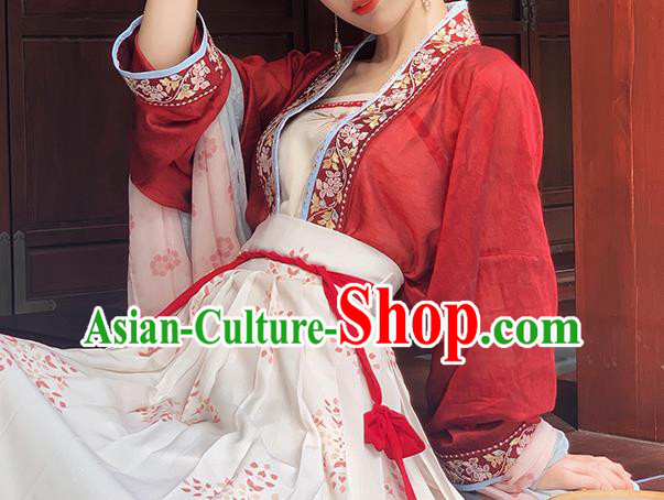 Chinese Ancient Female Embroidered Clothing Women Hanfu Dress Song Dynasty Princess Costume Set