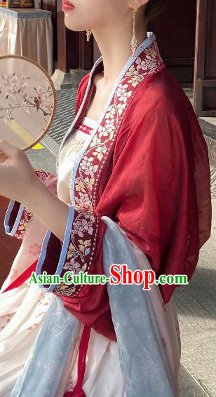 Chinese Ancient Female Embroidered Clothing Women Hanfu Dress Song Dynasty Princess Costume Set