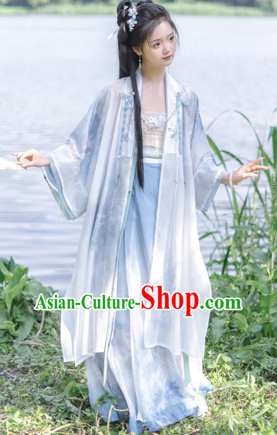 Chinese Song Dynasty Female Costumes Ancient Beizi Skirt Clothing Women Hanfu Set
