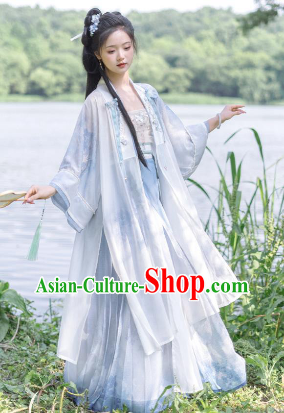 Chinese Song Dynasty Female Costumes Ancient Beizi Skirt Clothing Women Hanfu Set