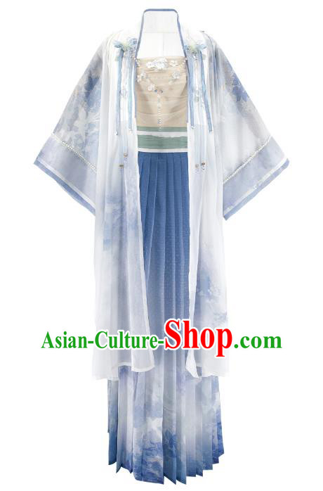 Chinese Song Dynasty Female Costumes Ancient Beizi Skirt Clothing Women Hanfu Set