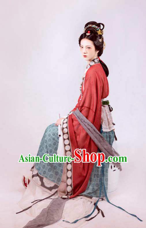 Chinese Traditional Court Hanfu Ancient Empress Garment Costumes Song Dynasty Noble Woman Dresses