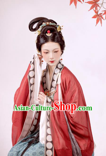 Chinese Traditional Court Hanfu Ancient Empress Garment Costumes Song Dynasty Noble Woman Dresses