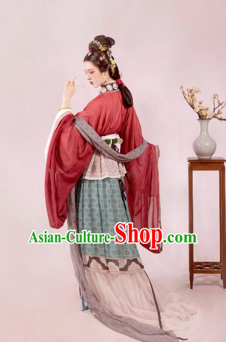 Chinese Traditional Court Hanfu Ancient Empress Garment Costumes Song Dynasty Noble Woman Dresses