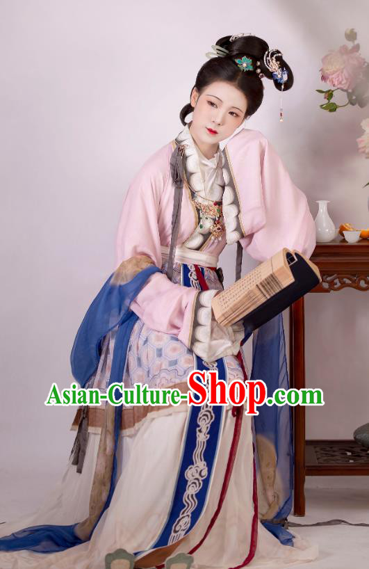 Chinese Song Dynasty Royal Empress Dresses Traditional Court Hanfu Ancient Goddess Garment Costumes