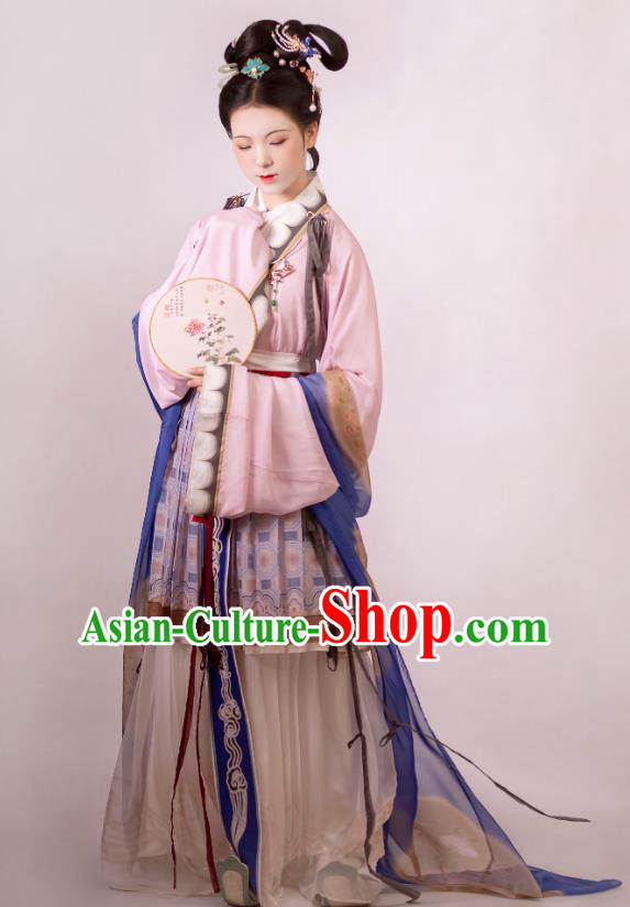 Chinese Song Dynasty Royal Empress Dresses Traditional Court Hanfu Ancient Goddess Garment Costumes