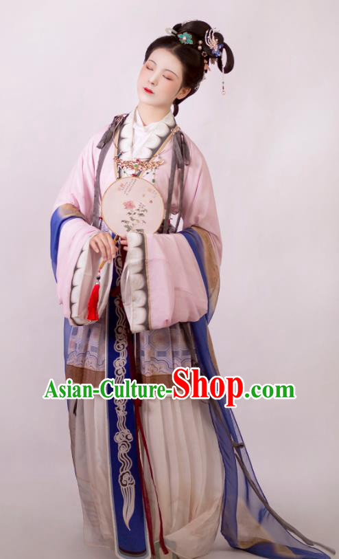 Chinese Song Dynasty Royal Empress Dresses Traditional Court Hanfu Ancient Goddess Garment Costumes