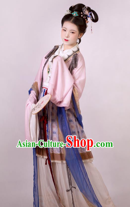 Chinese Song Dynasty Royal Empress Dresses Traditional Court Hanfu Ancient Goddess Garment Costumes