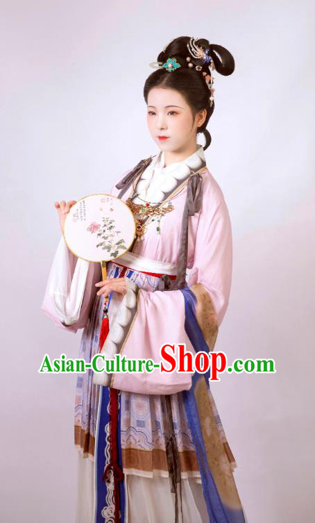 Chinese Song Dynasty Royal Empress Dresses Traditional Court Hanfu Ancient Goddess Garment Costumes
