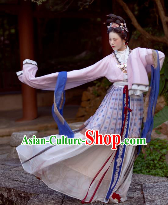 Chinese Song Dynasty Royal Empress Dresses Traditional Court Hanfu Ancient Goddess Garment Costumes