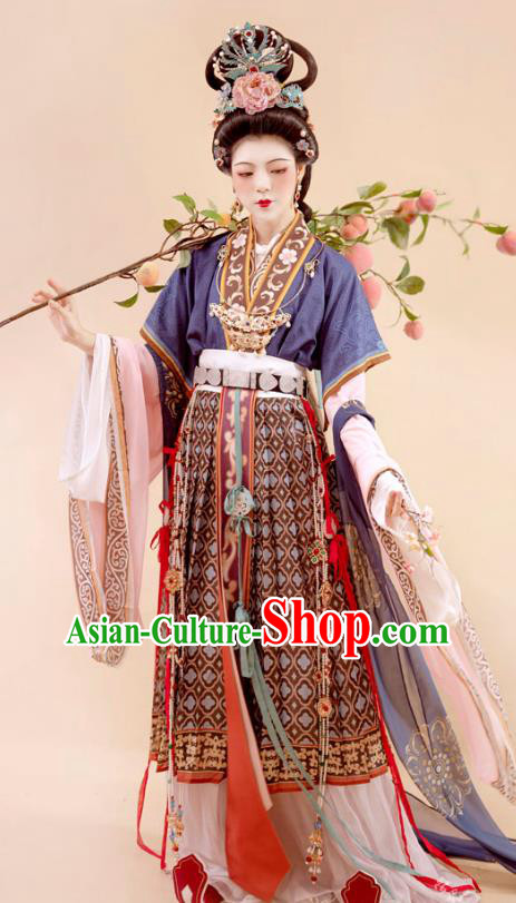 Chinese Ancient Goddess Garment Costumes Song Dynasty Royal Empress Dresses Traditional Court Woman Hanfu Fashion
