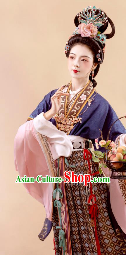 Chinese Ancient Goddess Garment Costumes Song Dynasty Royal Empress Dresses Traditional Court Woman Hanfu Fashion