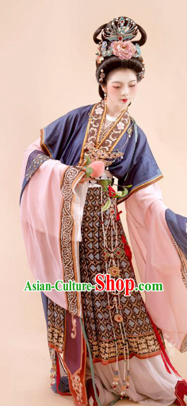 Chinese Ancient Goddess Garment Costumes Song Dynasty Royal Empress Dresses Traditional Court Woman Hanfu Fashion