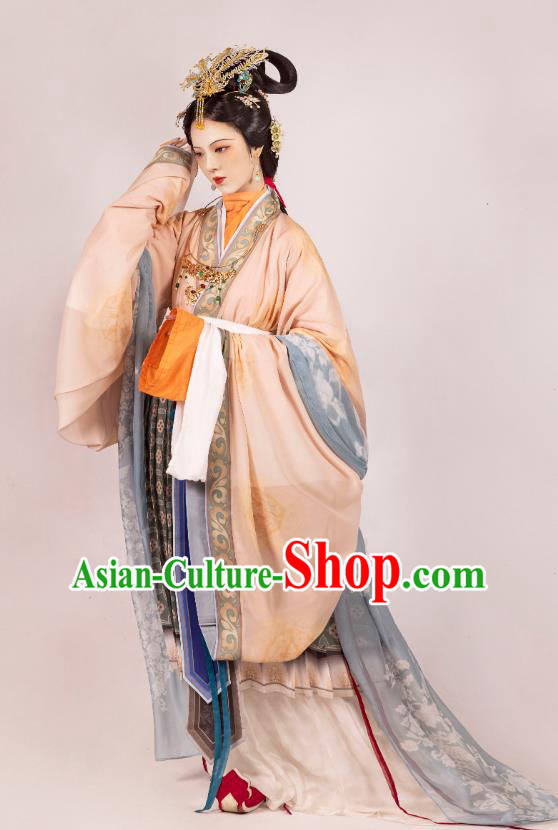 Chinese Song Dynasty Empress Dresses Traditional Hanfu Ancient Court Woman Garment Costumes Complete Set
