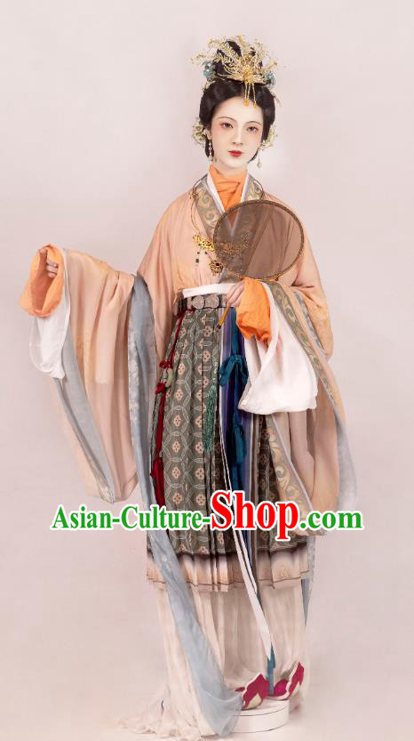 Chinese Song Dynasty Empress Dresses Traditional Hanfu Ancient Court Woman Garment Costumes Complete Set