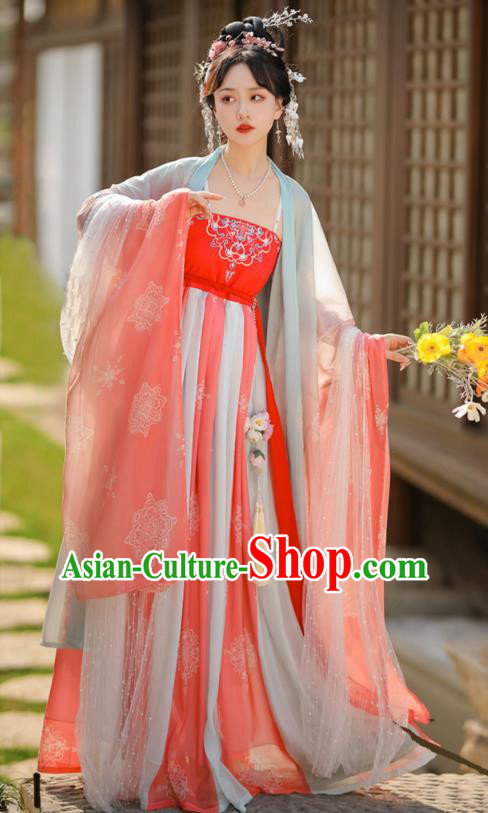 China Ancient Princess Hezi Clothing Tang Dynasty Garment Costumes Traditional Fairy Hanfu Dresses