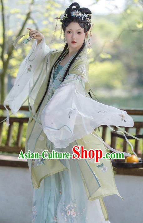 Female Hanfu Dress Chinese Ancient Royal Princess Clothing Song Dynasty Woman Embroidered Costumes Set