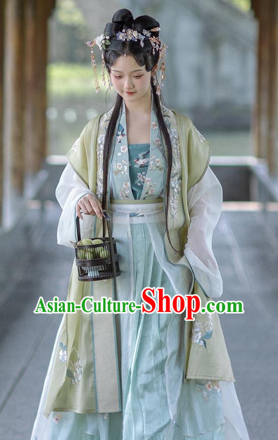 Female Hanfu Dress Chinese Ancient Royal Princess Clothing Song Dynasty Woman Embroidered Costumes Set