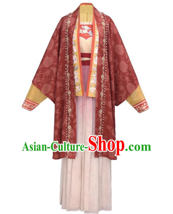 Chinese Ancient Princess Clothing Song Dynasty Noble Woman Embroidered Costumes Female Hanfu Dresses