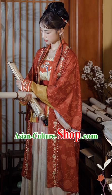 Chinese Ancient Princess Clothing Song Dynasty Noble Woman Embroidered Costumes Female Hanfu Dresses