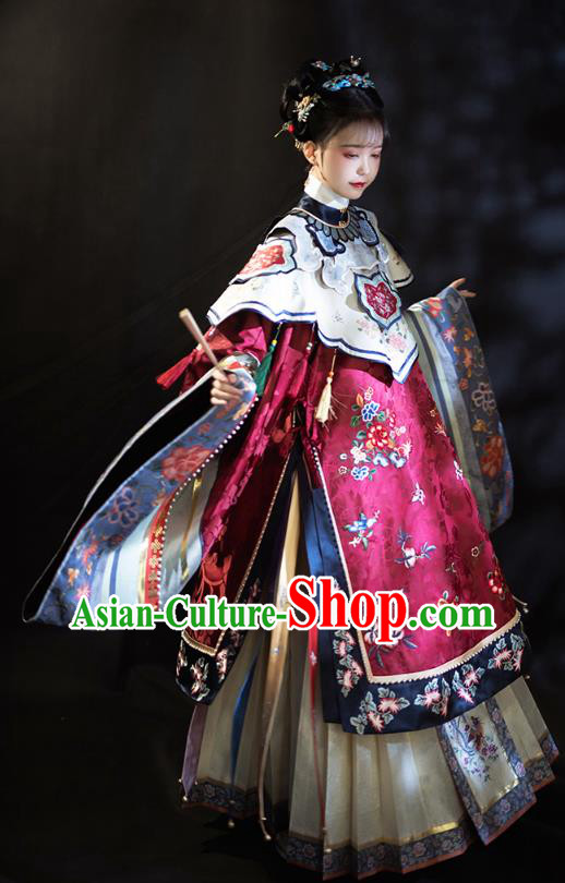 Chinese Palace Female Hanfu Dresses Ancient Empress Clothing Qing Dynasty Court Woman Embroidered Costumes