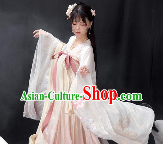 Traditional Female Hanfu Dresses Chinese Ancient Goddess Clothing Tang Dynasty Princess Embroidered Costumes
