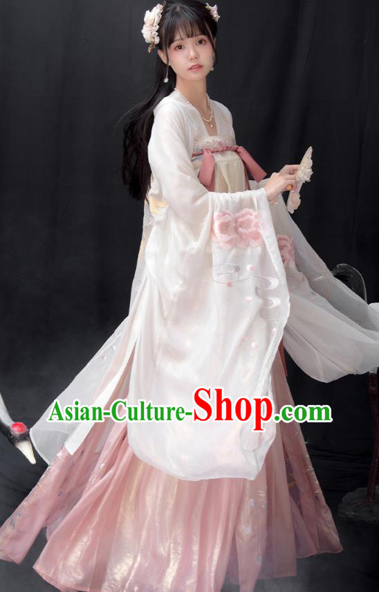 Traditional Female Hanfu Dresses Chinese Ancient Goddess Clothing Tang Dynasty Princess Embroidered Costumes