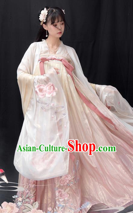 Traditional Female Hanfu Dresses Chinese Ancient Goddess Clothing Tang Dynasty Princess Embroidered Costumes