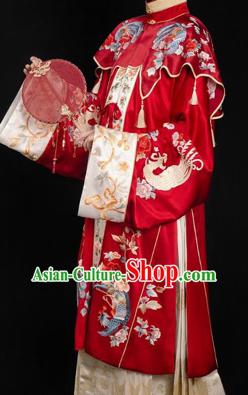 China Ming Dynasty Empress Embroidered Costumes Traditional Hanfu Woman Wedding Dresses Ancient Bride Clothing