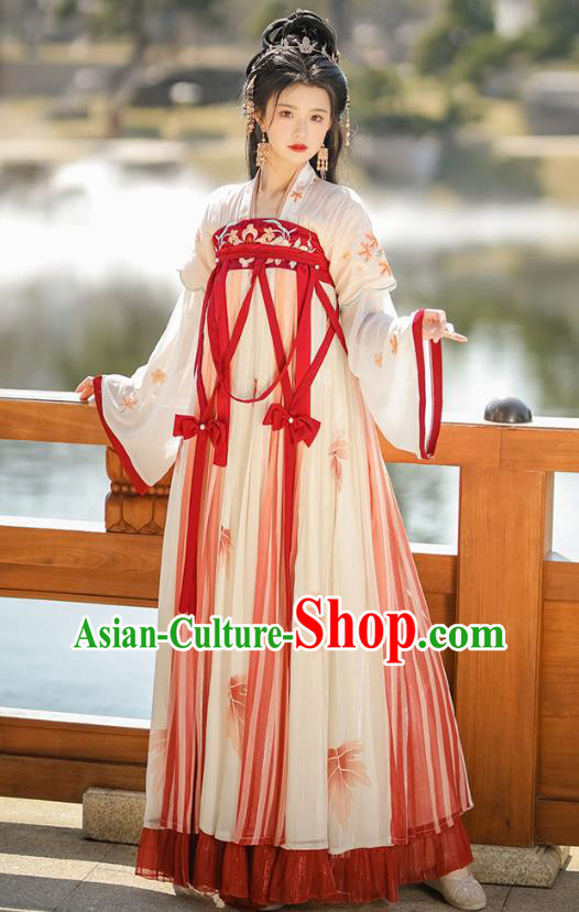 China Ancient Palace Lady Clothing Traditional Costumes Hanfu Ruqun Dresses Tang Dynasty Female Costumes