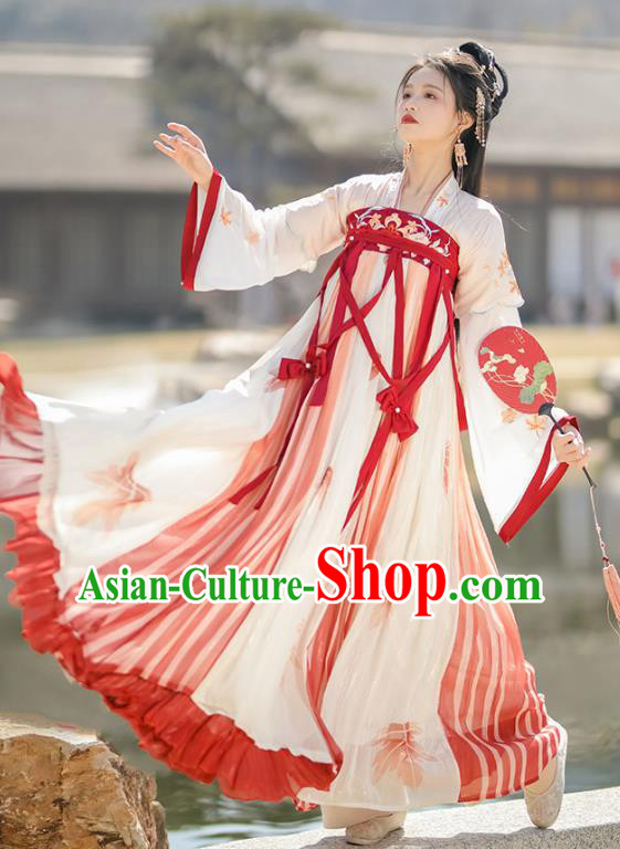 China Ancient Palace Lady Clothing Traditional Costumes Hanfu Ruqun Dresses Tang Dynasty Female Costumes