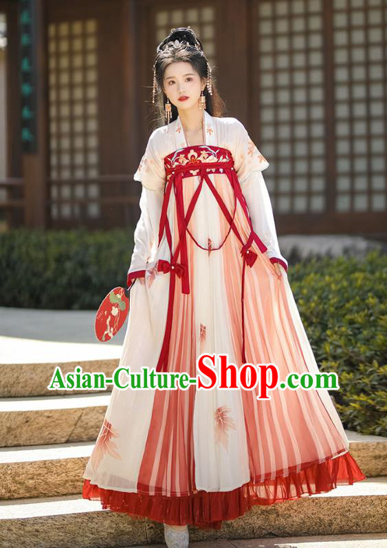 China Ancient Palace Lady Clothing Traditional Costumes Hanfu Ruqun Dresses Tang Dynasty Female Costumes