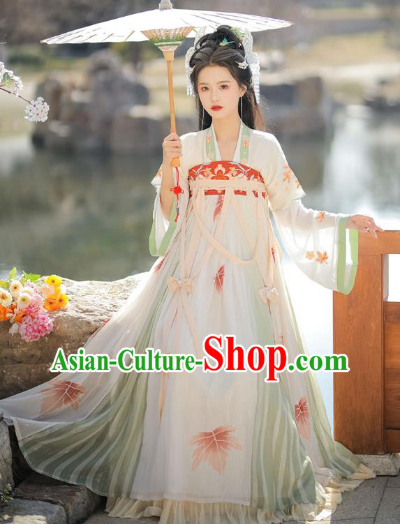 Ancient China Young Lady Dresses Tang Dynasty Woman Clothing Traditional Hanfu Costumes