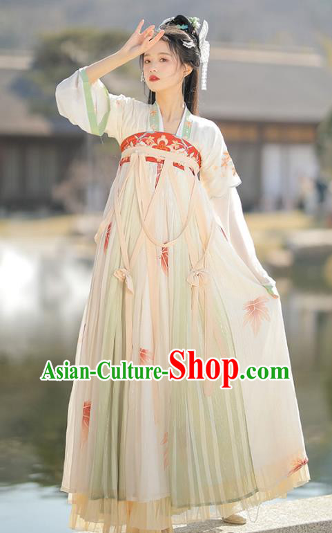 Ancient China Young Lady Dresses Tang Dynasty Woman Clothing Traditional Hanfu Costumes