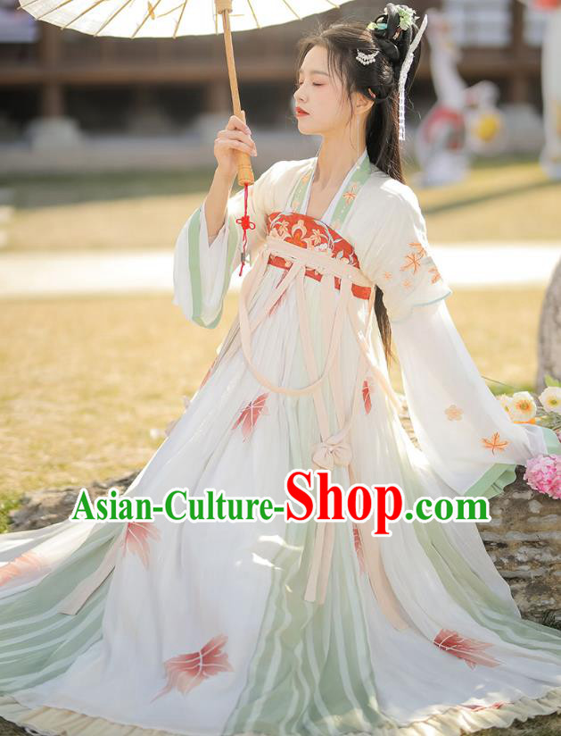 Ancient China Young Lady Dresses Tang Dynasty Woman Clothing Traditional Hanfu Costumes