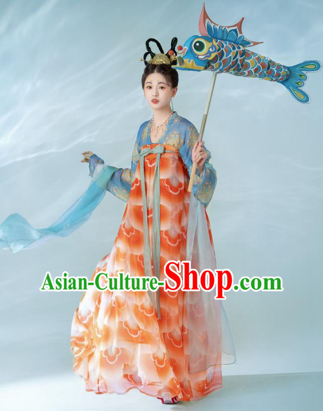 China Traditional Costumes Young Lady Hanfu Ancient Court Dresses Tang Dynasty Princess Clothing