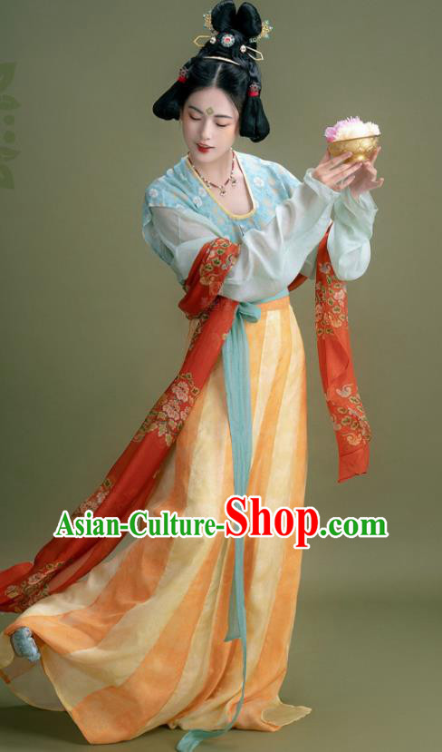 China Woman Hanfu Ancient Palace Lady Dresses Tang Dynasty Court Princess Clothing Traditional Costumes
