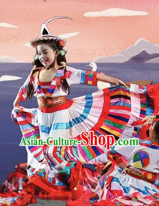 Children Dance Costumes Children Ethnic Minority Tibetan Stage Costumes
