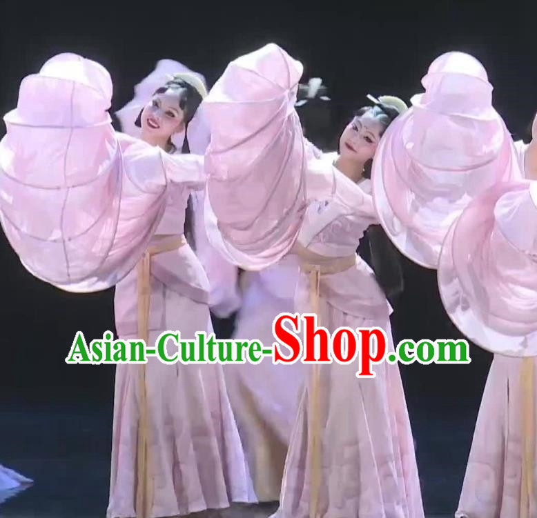 Group Dance Adult Prosperous Han And Tang Classical Dance Yaoguang Fu Same Style Gyro Water Sleeve Elegant Women Suit Dance Performance Costume